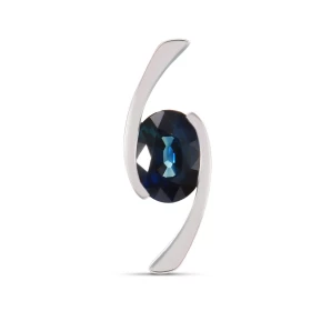  Pendentif Or Blanc 750 Saphir Ovale 8x6mm Saphir 1,75 carat provenant Madagascar Qualité Saphir : AAA Dimensions du pende...