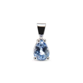  Pendentif Or Blanc 750 serti d un Saphir Ceylan Poire 7.1x5.4mm (1.25 carat) Dimensions du pendentif (bélière incluse) : ...