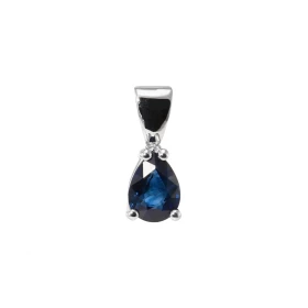  Pendentif Or Blanc 750 Saphir Poire 7x5mm Pierre 7x5mm (0.85 carat) Dimensions du pendentif (bélière incluse) : 12x5mm Se...