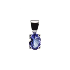  Pendentif Or Blanc 750 Tanzanite Ovale 7x5mm Pendentif or blanc 750 (or 18 carats) Tanzanite ovale 7x5mm (0,85 carat) Ser...