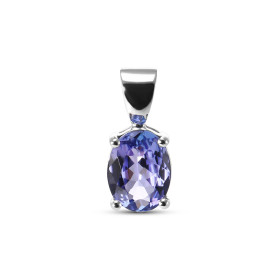  Pendentif Or Blanc 750 serti d une Tanzanite Pierre ovale 8x6mm  Serti à 4 griffes Dimensions du pendentif (bélière inclu...