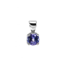  Pendentif Or Blanc Tanzanite Pierre ronde 5.6mm diamètre Le poids pierre est 0.7 carat Elle est sertie par 4 griffes Les ...