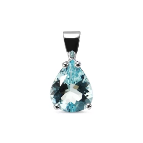  Pendentif Or Blanc serti d une Aigue Marine AAA taille poire 10 x 8mm (1.95 carat) Dimensions du pendentif (bélière inclu...