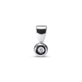 Pendentif Or Blanc 750 serti d un Diamant rond 2mm diamètre (0,03 carat - Couleur H - Pureté Si) Dimensions du pendentif (...