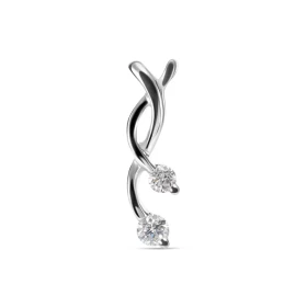 Pendentif Diamant, monture Or Blanc 750/1000 hauteur : 17mm Poids total des Diamants : 0,16 carats