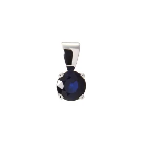  Pendentif Or Blanc 750 serti d un saphir rond 6mm diamètre Dimensions du pendentif (bélière incluse) : 12 x 6,2mm Poids S...