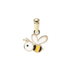 Pendentif Or Jaune 375 émail forme d abeille Dimension du pendentif (bélière incluse) : 10x13mm