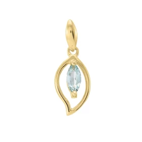 Pendentif Or jaune 375 Aigue marine navette 6x3mm Pendentif or jaune 375 (9 carats) Aigue Marine navette 6x3mm (0,20 carat...