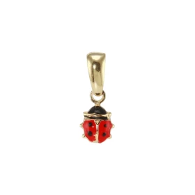 Pendentif Or Jaune 375 coccinelle émaillée Dimensions du pendentif (bélière incluse) : 15x6mm