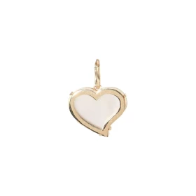 Pendentif Or Jaune 375 forme coeur nacre Dimension du pendentif (bélière incluse) : 9x12mm