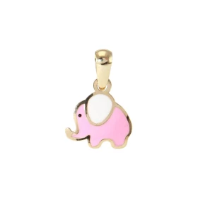 Pendentif Or Jaune 375 émail forme d éléphant Dimension du pendentif (bélière incluse) : 10x15mm