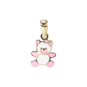 Pendentif Or Jaune 375 émail forme d ourson Dimension du pendentif (bélière incluse) : 8x16mm