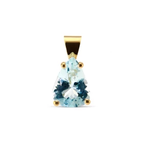  Pendentif Or Jaune 750 serti d une Aigue Marine Poire 10x8mm (2.1 carats) Dimensions du pendentif : 15x8mm Serti à griffes 