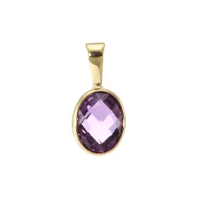 Pendentif Or Jaune 750 Améthyste Ovale 9x7mm Serti Clos Pendentif serti d une Améthyste ovale 9x7mm Serti clos Dimensions ...