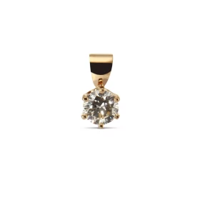  Pendentif Or Jaune 750 Diamant 0.40 carat Pendentif Or Jaune 750 serti d un Diamant rond 4.6mm diamètre (0,40 carat - Cou...