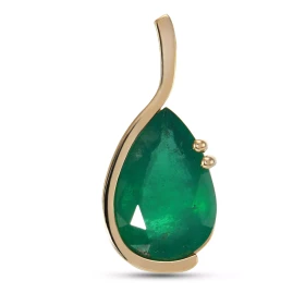  Pendentif Or Jaune 750 serti d une Emeraude Poire 16.06x10.92mm (6.51 carats) Emeraude Zambie Dimensions du pendentif (bé...