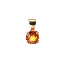  Pendentif Or Jaune 750 serti d un saphir orange Traité 5.8mm (0.9 carat) Dimensions du pendentif (bélière incluse) : 13x7mm 