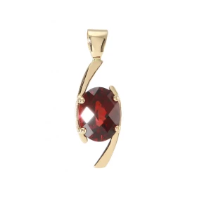  Pendentif Or Jaune 750 Grenat Ovale 9x7mm Poids Grenat : 2.5 carats Dimensions du pendentif : 22 x 8 mm 