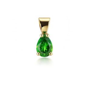  Pendentif Or Jaune 750 serti d un Grenat Tsavorite Pierre forme poire mesurant 7x5mm Qualité pierre : AAA Monture type so...