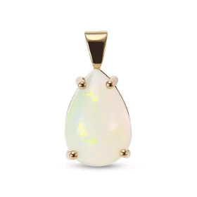  Pendentif Or Jaune 750 serti d une Opale Poire 15x10mm (3.7 carats) Dimensions du pendentif (bélière incluse) : 21 x 10mm 