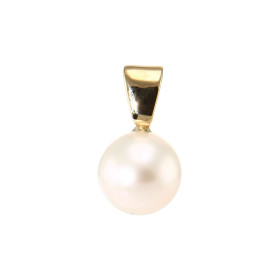  Pendentif Perle culture Akoya 7.5mm montée sur Or Jaune 750 Perle culture 8mm diamètre Dimensions du pendentif (bélière i...