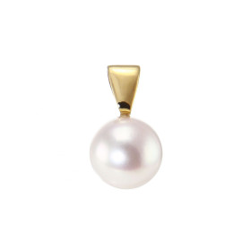  Pendentif Or jaune 750 perle culture Akoya  Diamètre perle culture : 8mm Dimensions du pendentif (bélière incluse) : 14x8...