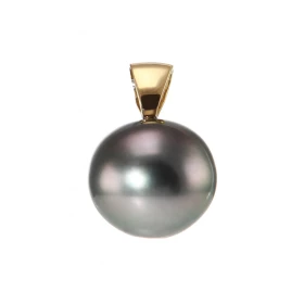  Pendentif Or Jaune 750 Perle Tahiti  Perle Tahiti 11.5mm diamètre Perle présentant légeres imperfections sur face arrière...