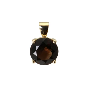 Pendentif Or Jaune 750 Quartz Fumé Rond 10mm Quartz Fumé Rond 10mm (3.4 carats) Serti à griffes Dimensions du pendentif : ...