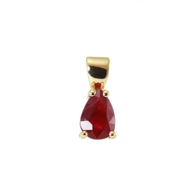  Pendentif Or Jaune 750 sertie d un Rubis poire 7x5mm (0.8 carat) Serti à griffes Dimensions du pendentif (bélière incluse...