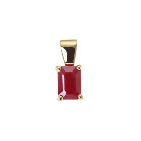 Pendentif Or Jaune 750 serti d un Rubis rectangulaire 7x5mm (1,05 carat) Serti à 4 griffes Dimensions du pendentif (bélièr...
