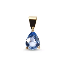  Pendentif Or Jaune 750 serti d un Saphir Ceylan Poire 8x6mm (1.2 carat) Dimensions du pendentif (bélière incluse) : 13x6m...