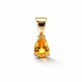 Pendentif Or Jaune 750 serti d un Saphir Jaune Poire 7x5mm Qualité Saphir : AAA Serti à griffes Dimensions du pendentif (b...