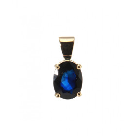  Pendentif Or jaune 750 serti d un Saphir Ovale Dimensions du Saphir : 8x6mm Dimensions du pendentif (bélière incluse) : 1...