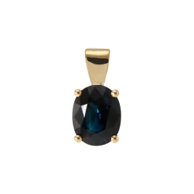 Pendentif Or Jaune 750 serti d un saphir ovale 9x7mm (2,4 carats) Serti à griffes Dimensions du pendentif (bélière incluse...