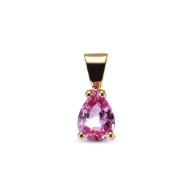 Pendentif Or Jaune 750 serti d un Saphir rose poire AAA 7x5mm (0.7 carat) Dimensions du pendentif (bélière incluse) : 13 ...