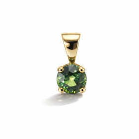 Pendentif Or Jaune 750 serti d un Saphir Vert Rond 5.5mm Qualité Saphir : AAA Dimensions du pendentif (bélière incluse) : ...