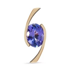  Pendentif Or Jaune 750 Tanzanite AAA Ovale 9x7mm Tanzanite ovale 9x7mm (1,75 carat) Serti demi clos Dimensions du pendent...
