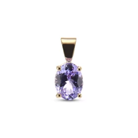  Pendentif Or Jaune 750 serti d une Tanzanite ovale 8x6mm (1,4 carat) Serti à griffes Dimensions du pendentif (bélière inc...