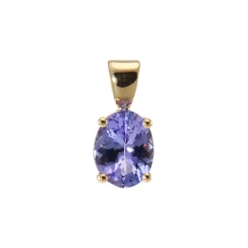  Pendentif Or Jaune 750 serti d une Tanzanite Ovale 9x7mm Poids Tanzanite : 1.6 carat Dimensions du pendentif (bélière inc...