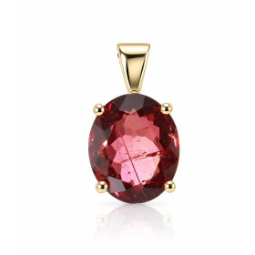 Pendentif Or Jaune 750 serti d une Tourmaline Rose Ovale 11.6x9.8mm Serti à 4 griffes Dimensions du pendentif (bélière inc...