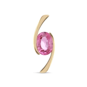  Pendentif Or Jaune 750 Tourmaline rose ovale 8x6mm Tourmaline rose ovale 8x6mm (1,2 carat) Serti demi clos Dimensions du ...