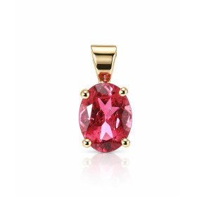 Pendentif Or Jaune 750 serti d une Tourmaline Rose Ovale 9x7mm Serti à 4 griffes Dimensions du pendentif (bélière incluse)...