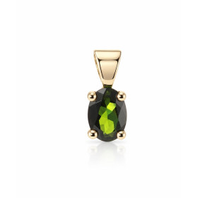 Pendentif Or Jaune 750 serti d une Tourmaline Verte Ovale 7x5mm Serti à 4 griffes Dimensions du pendentif (bélière incluse...