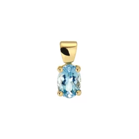  Pendentif Or jaune serti d une Aigue Marine ovale 7x5mm (0,7 carat) Dimensions du pendentif (bélière incluse) : 13 x 5mm 