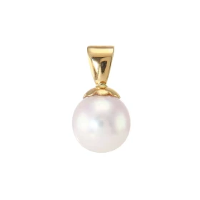  Pendentif Or Jaune Perle Akoya 8mm Perle Akoya 8mm diamètre Dimensions du pendentif (bélière incluse) : 14x8mm Perle Grad...