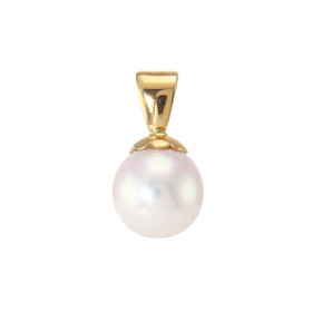 Pendentif Or Jaune Perle culture Akoya 8mm Perle culture Akoya 8mm diamètre Dimensions du pendentif (bélière incluse) : 14...