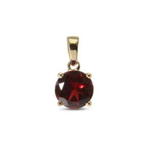 Pendentif Or 750 Grenat serti d une pierre 6mm