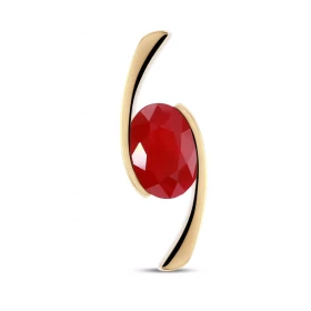  Pendentif Or Jaune serti d un Rubis ovale 7.86x5.91 mm Dimensions du pendentif : 20 x 7 mm Rubis Birman 1,42 carat 