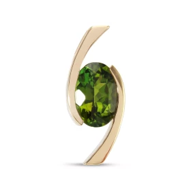  Pendentif Or Jaune 750 serti d une Tourmaline Verte Ovale 10x7mm (2.15 carats) Dimensions du pendentif (bélière incluse) ...