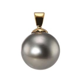 Pendentif Perle de culture de Tahiti 12.5mm Or Jaune 750